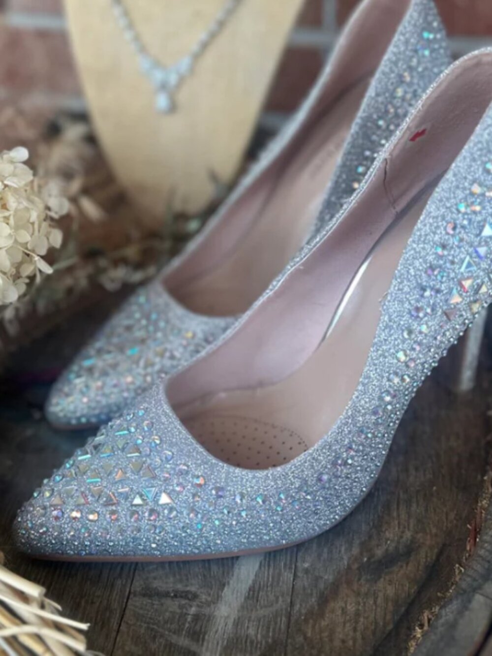 Silver Rhinestone Heels - Picture 2 of 2